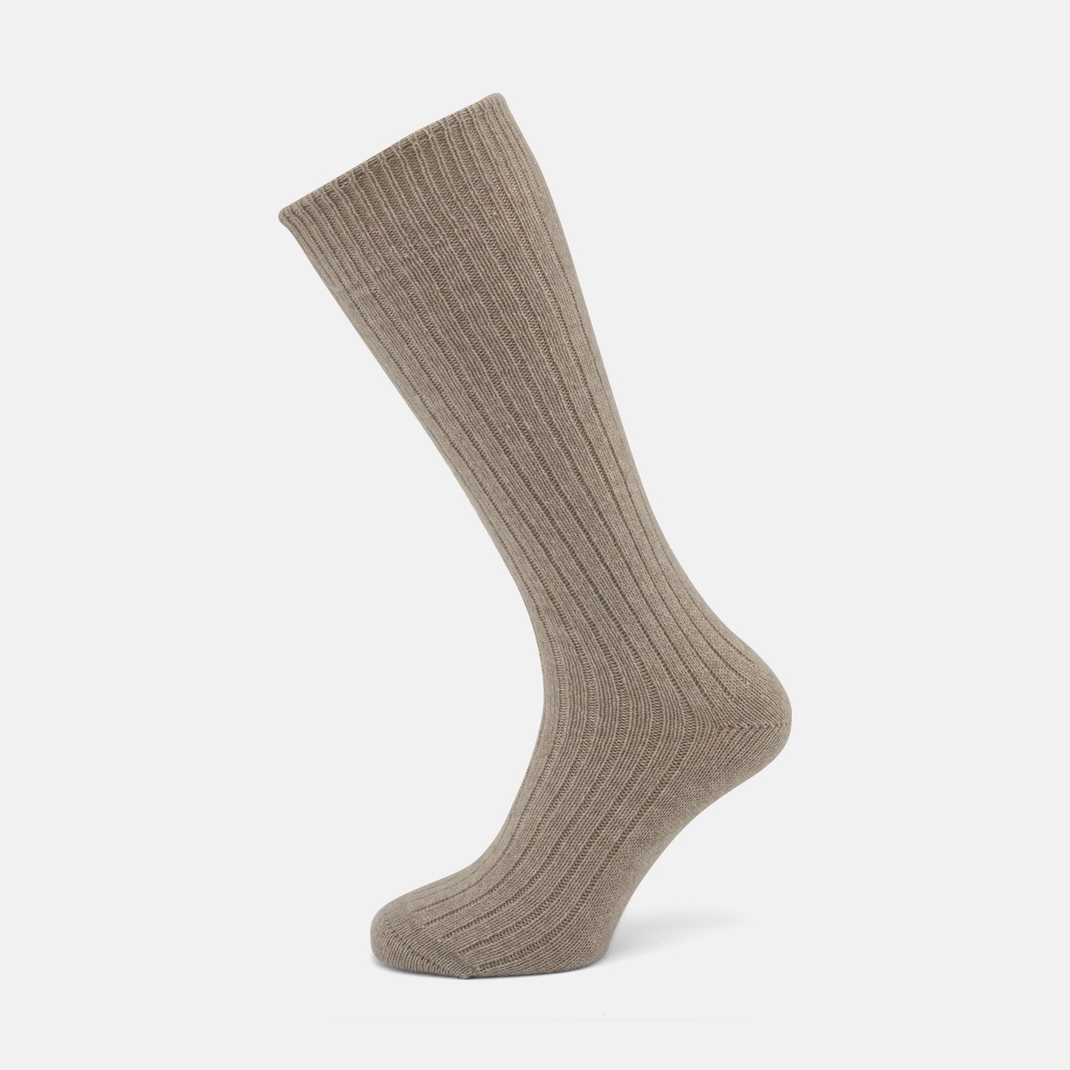 Light Brown 3/4 Length Cashmere Socks