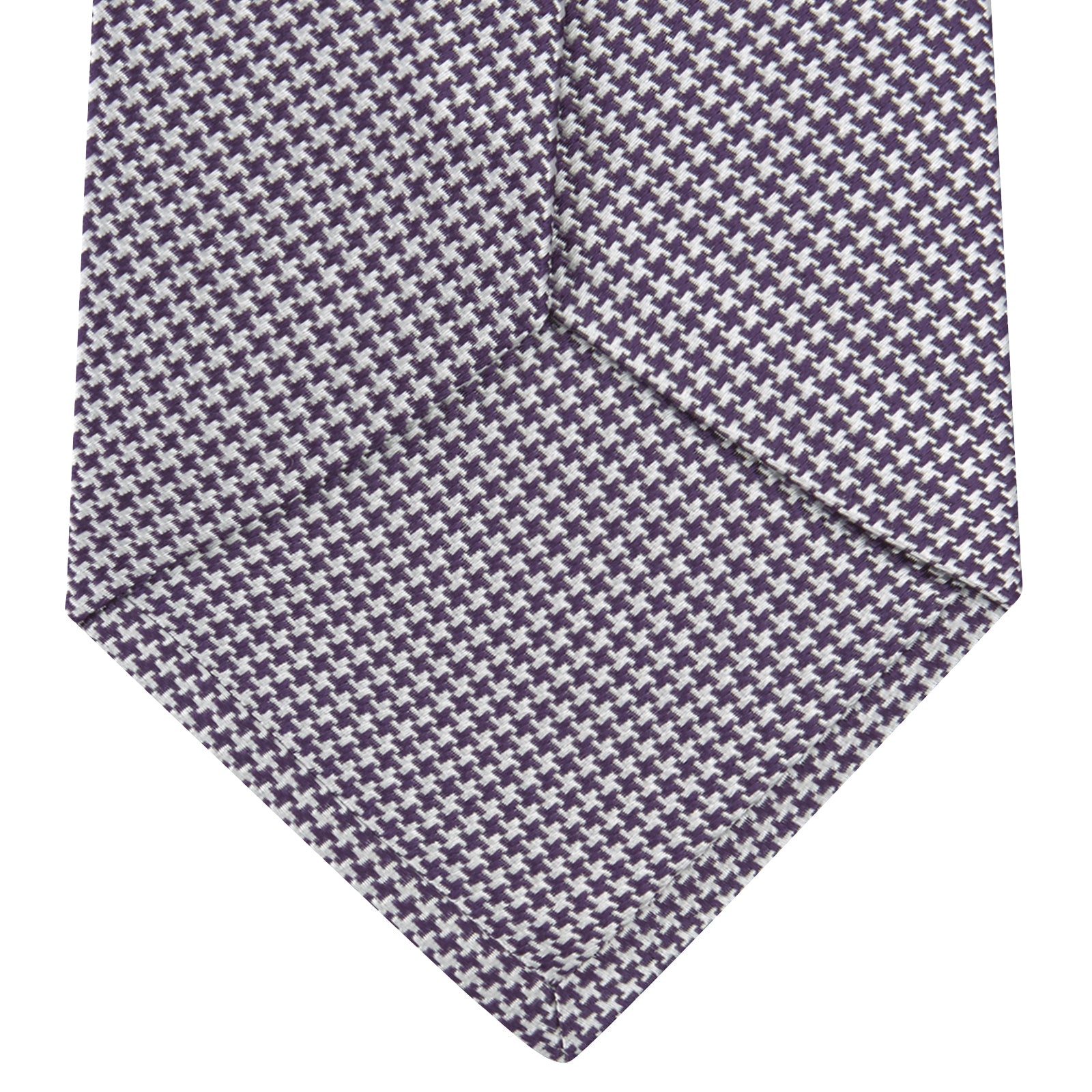 Plum Houndstooth Silk Tie