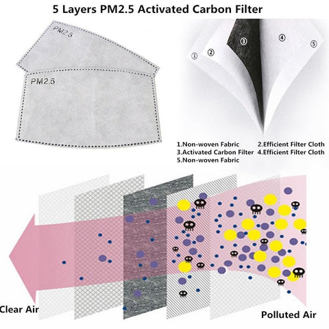 PM2.5 Mask Replacement Filters – for Reusable Cloth Masks – 5 Layer Pr –  Safeline 360