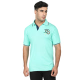 Green & Cyan  Cotton Polo Collar Half Sleeve T-Shirt-Pack of 2