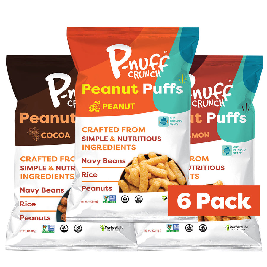 P-nuff Crunch is a baked peanut puff snack healthy, nutritious and delicious. We are the only baked puff snack made from protein-filled Peanuts, fiber-full Navy Beans, and energy-lasting Rice. Our products are made from simple and natural ingredients without any added flavors or preservatives.
