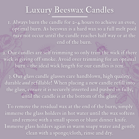 Candle care info