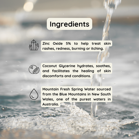 Ingredients found in Malo Nappy Rash Spray; Made in Australia