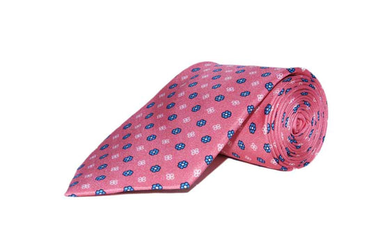 Lario Red Diamond Pattern Silk Tie