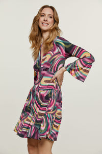 Print Mulberry Jersey Tiered Dress