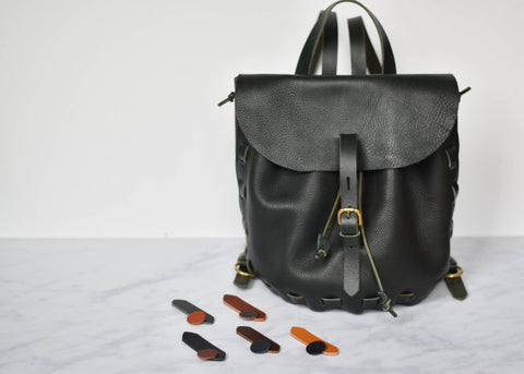Dark Green Leather Backpack DIY Kit