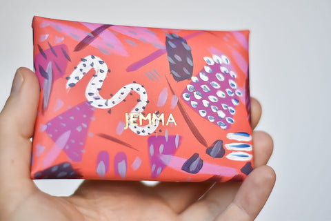 Hand painted leather envelope wallet