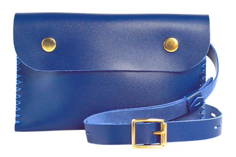 blue leather belt bag making kit