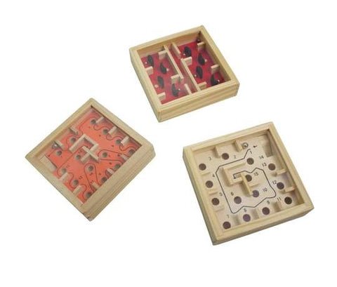 3 Wood Labyrinth Puzzles