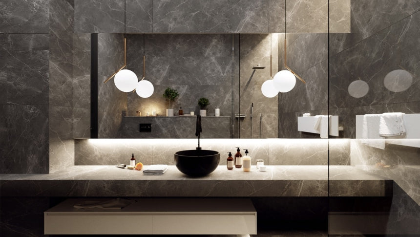 salle de bain luxe marbre