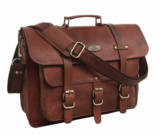 Men's Chestnut Leather Laptop Shoulder Bag – Leather Jacket Company