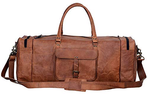 GRATLIN Leather Duffel Bags for Men and Women 24 Inch | Full Grain Leather  Travel Overnight Weekend Duffle Bag | Carry On Garment Mens Holdall Bag for