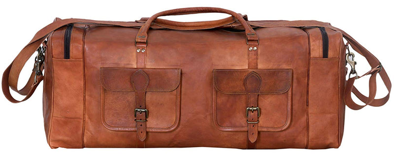 leather duffel travel bag