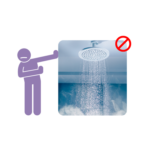 avoid hot water showers