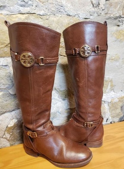 Tory Burch Brown Leather Riding Boots Sz 6M – SHOP TTF