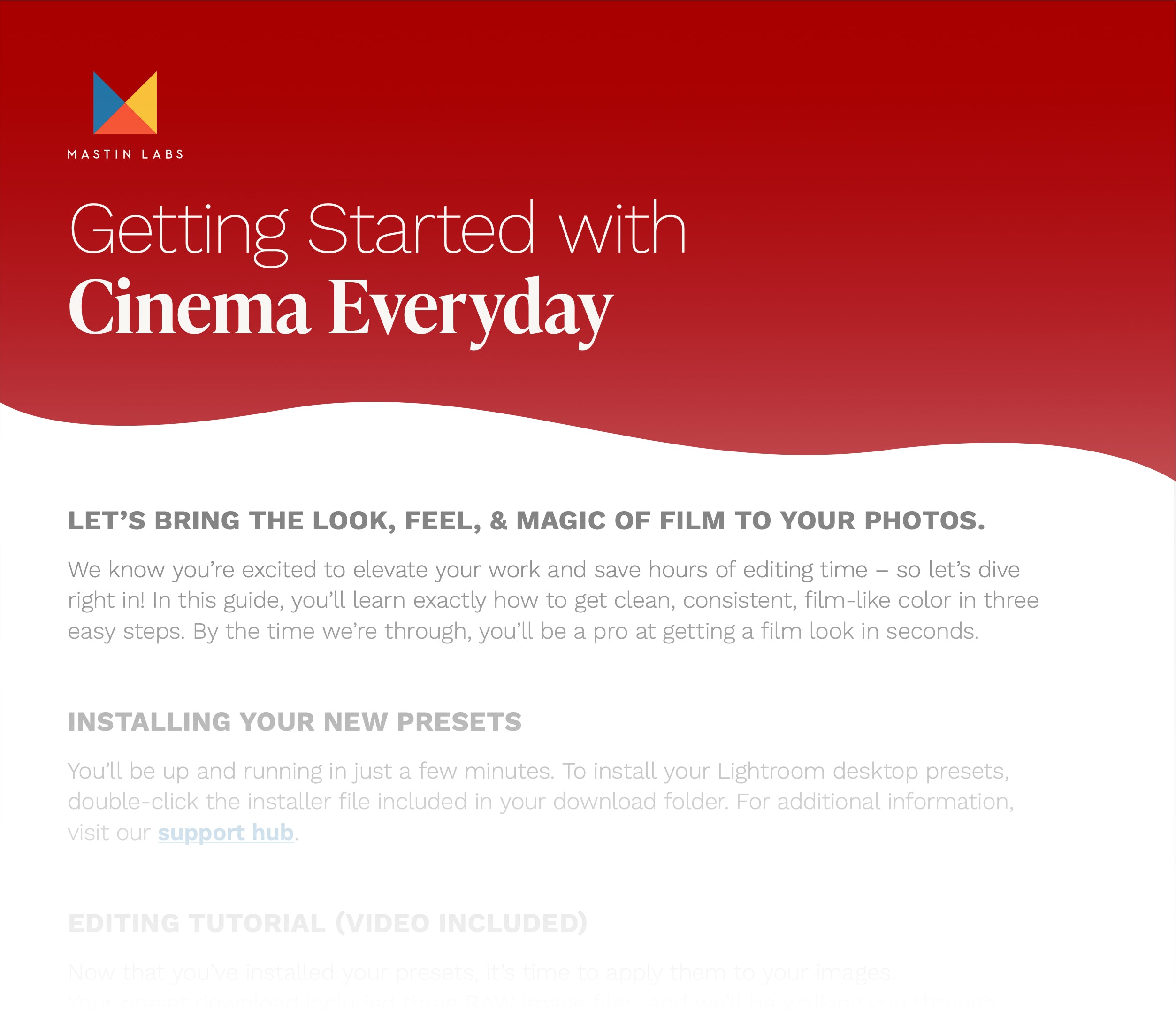 mastin labs cinema everyday getting started guide example