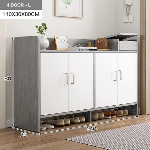 Modern Freestanding Wooden Shoe Storage Cabinet With Mirror, Large Wooden  Shoe Box