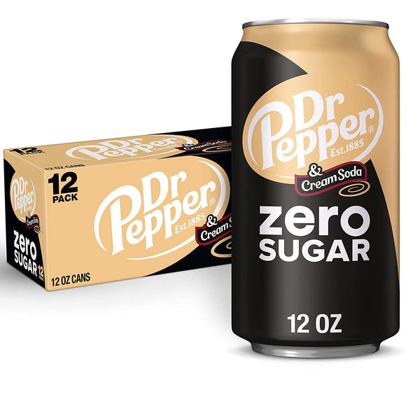Dr Pepper Zero Sugar, 12 Oz. Cans, 24 Pack