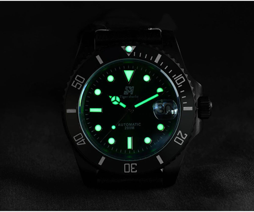 18. SN007-G DLC Automatic Mechanical Steel Submariner Diver watch Rolex homage