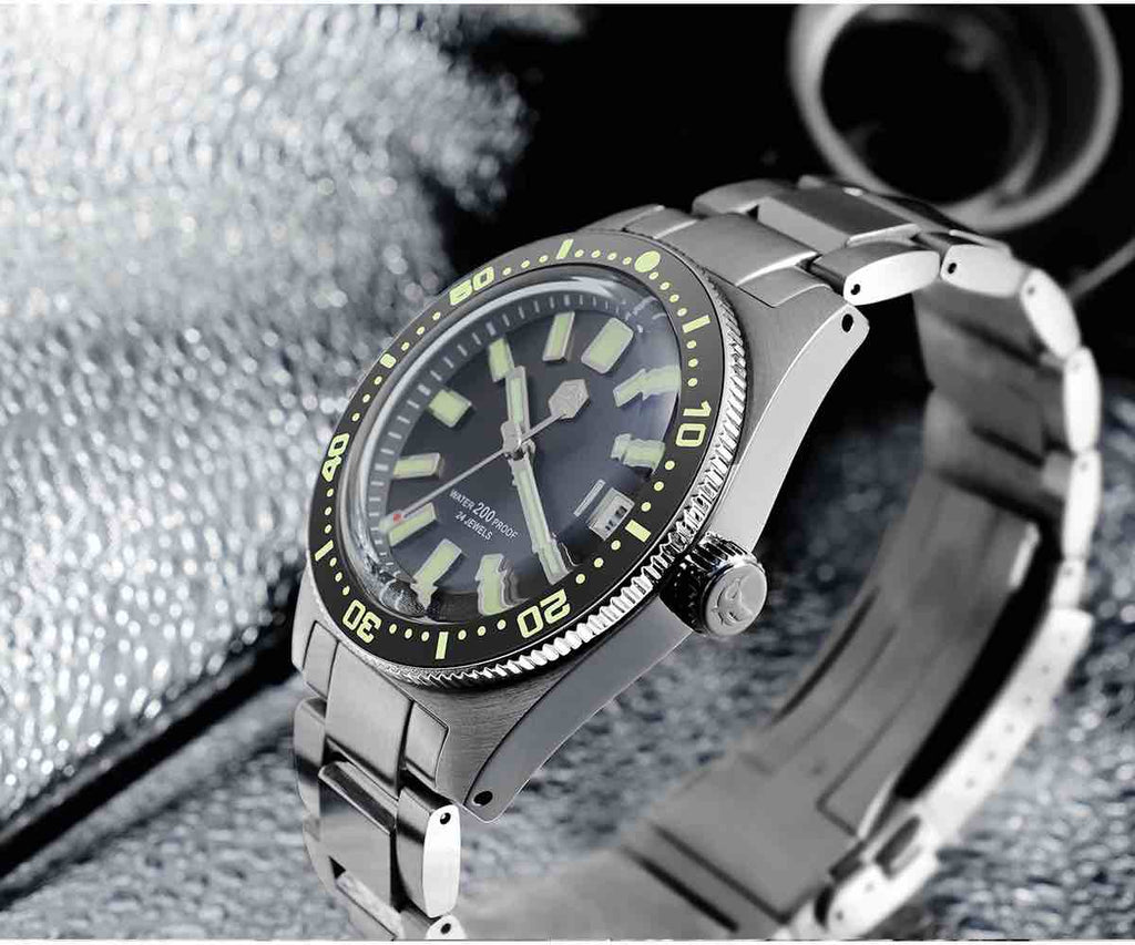 3.  SN007-G SS V3 Automatic Mechanical Steel Diver watch homage of Seiko 62MAS Superdome sapphire and ceramic bezel insert