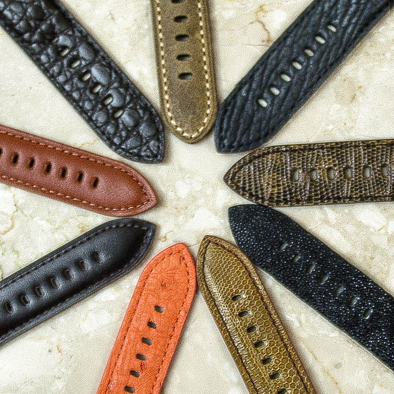 exotic handmade leather by leather craftsmen, crocodile ostrich stingray
