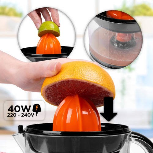 Citrus juicer reamer/cone, grapefruit being juiced