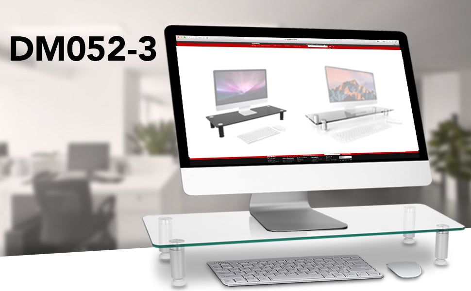 Duronic DM052-3 Réhausseur d'écran / Support en verre pour écran  d'ordinateur ou ordinateur portable ou écran TV (70 x 24 cm)