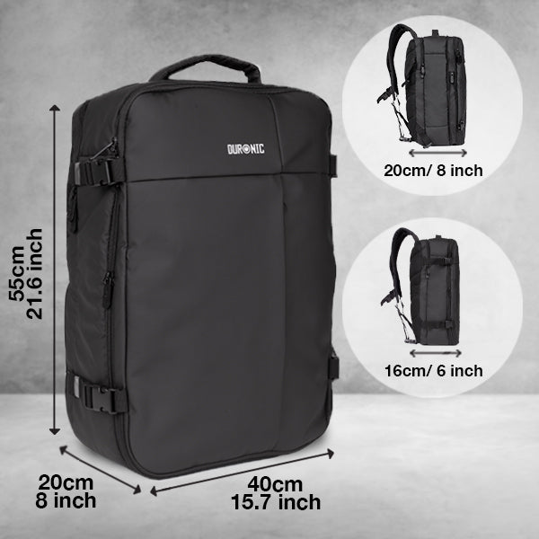 Duronic LB26 Mochila de Viaje – Equipaje de Mano y Cabina con Compartimento  para portátil o Tablet - 48 x 32 x 20 cm – Resistente al Agua – Ideal par