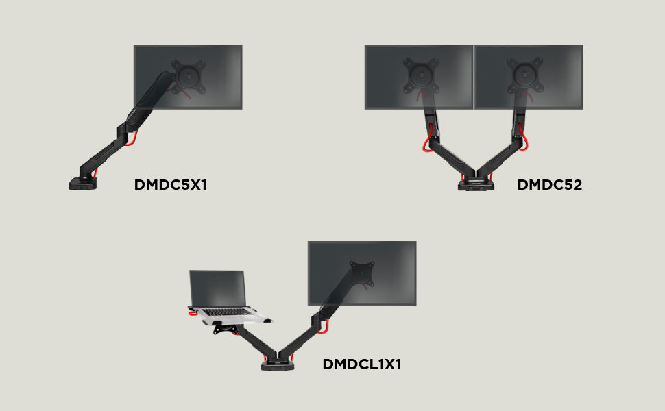 Duronic DMDCL1X1 Supporto monitor da scrivania con morsetto e piattaforma  per PC portatile – Braccio porta monitor Regolazione omnidirezionale