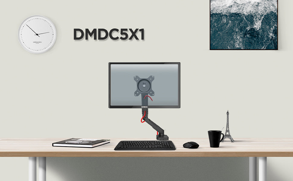 dmusb5x1, silver, desk, mount, bracket, stand, support, riser, arm, double, two, twin, duo, dual, office, computer
