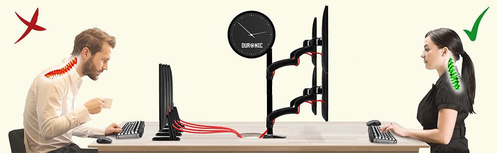 Duronic DM052-4 supporto monitor scrivania supporto da tavolo regolabi—  duronic-it