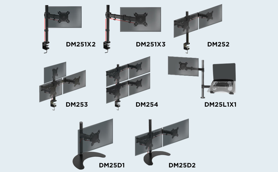 Duronic DM06-1 AO Supporto Monitor scrivania Dimensioni 62 x 30 cm Que—  duronic-it