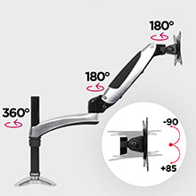 Duronic DM15D2V2 Soporte Giratorio/Inclinable para 2 Monitores 13-32 VESA  100x100 Máx 16 Kg, PcCo