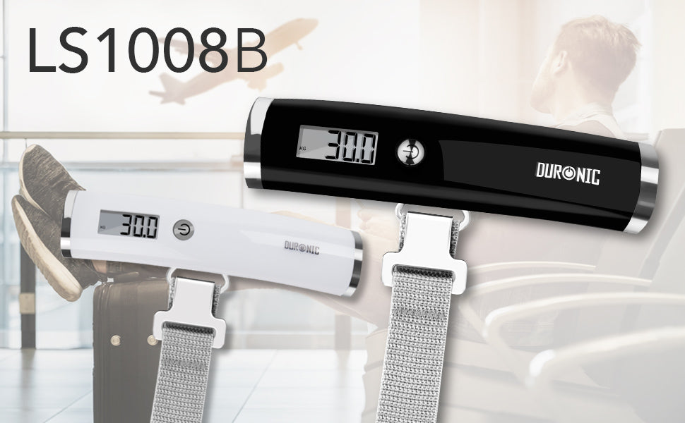 Duronic Luggage Scale LS1008 /B Black Digital 50KG Capacity for