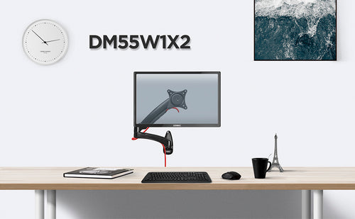 dm352 SR, silver, desk, mount, bracket, stand, support, riser, arm, double, two, twin, duo, dual, office, computer