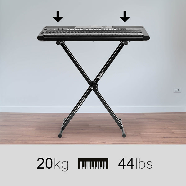 Kadence Soporte para teclado - Soporte de piano resistente (NK13-6.6 lbs  Dual Braced) - Soporte para teclado de piano con correas de bloqueo -  Soporte
