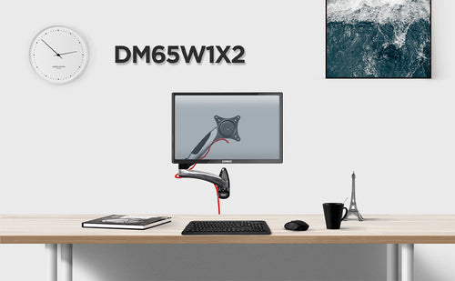 dm353, silver, desk, mount, bracket, stand, support, riser, arm, double, two, twin, duo, dual, office, computer