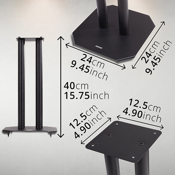 Duronic Soporte para altavoz SPS1022-40 | Pequeño 15.7 in | Juego de 2  soportes de base de acero para altavoces estéreo | Pie de piso/mesa con  picos