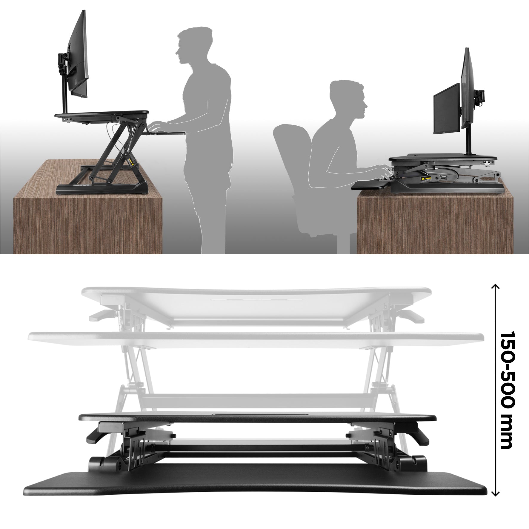 Duronic Dm05d5 Corner Sit Stand Desk Height Adjustable Office