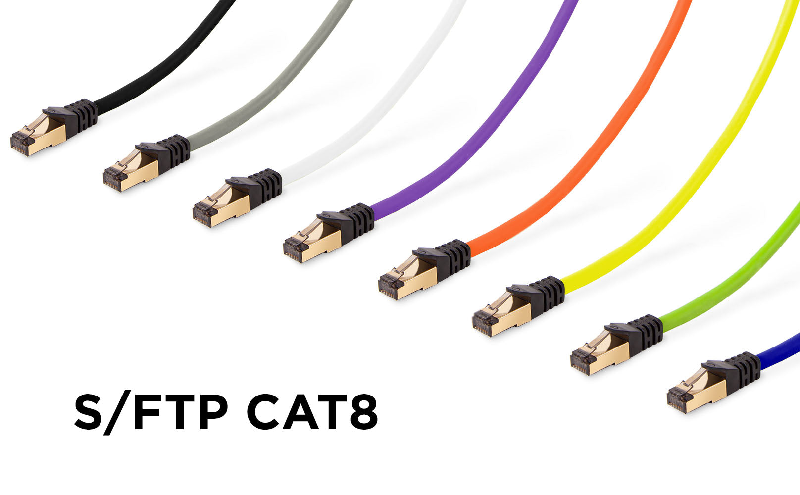 Duronic BK 1m Network Cable CAT6a Ethernet LAN Patch Cat 6 A RJ45 Wire  Gigabit FTP Gold Headed Shielded - High Speed 600MHz Premium Quality, Modem