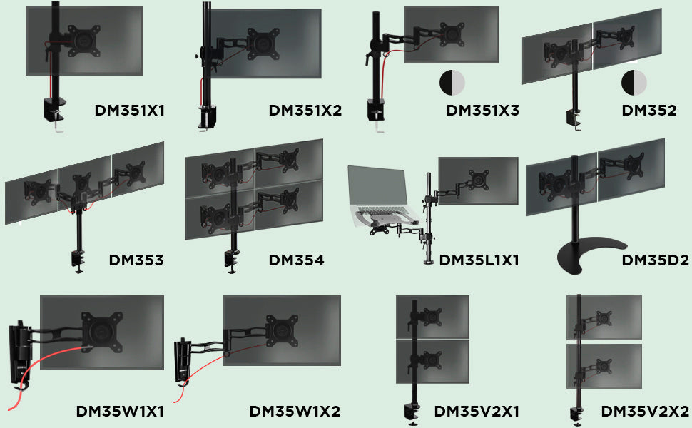 Duronic DM15D2V2 Soporte Giratorio/Inclinable para 2 Monitores 13-32 VESA  100x100 Máx 16 Kg, PcCo
