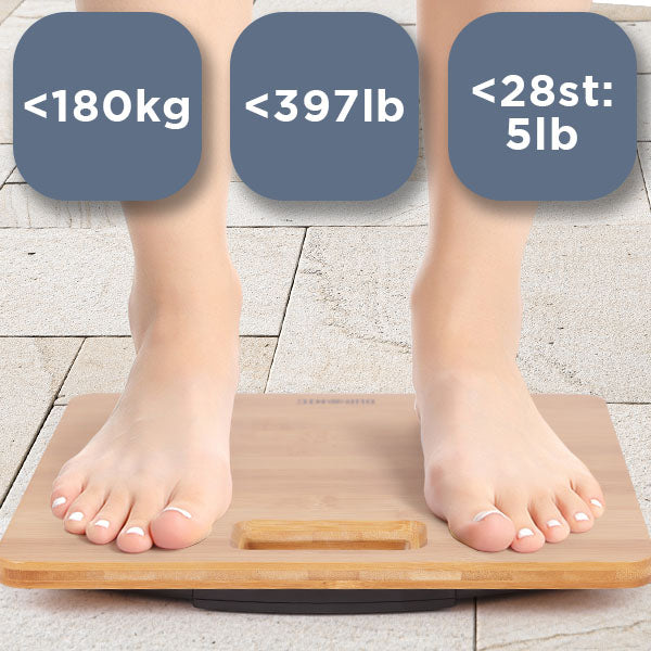 Digital Bathroom Body Scales Bs503, Measures Body Weight In Kilograms,  Pounds And Stones, Lightweight Eco-friendly Bamboo Design, Step-on  Activatio