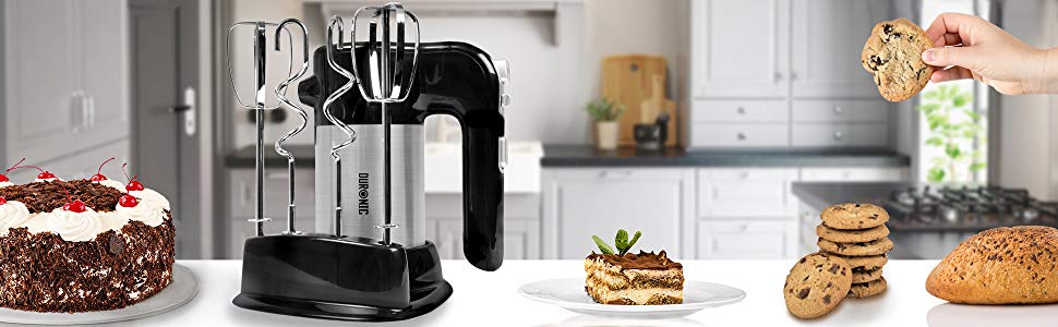 Duronic - Hm4 / w Sbattitore Elettrico A Mano 400 W - Frusta Elettrica 5  Velocità - Porta Accessori Incluso - Sbattitori, Ganci E Frusta Inclusi -  Ideale Per Dolci / Torte / Creme / Pasticceria - ePrice