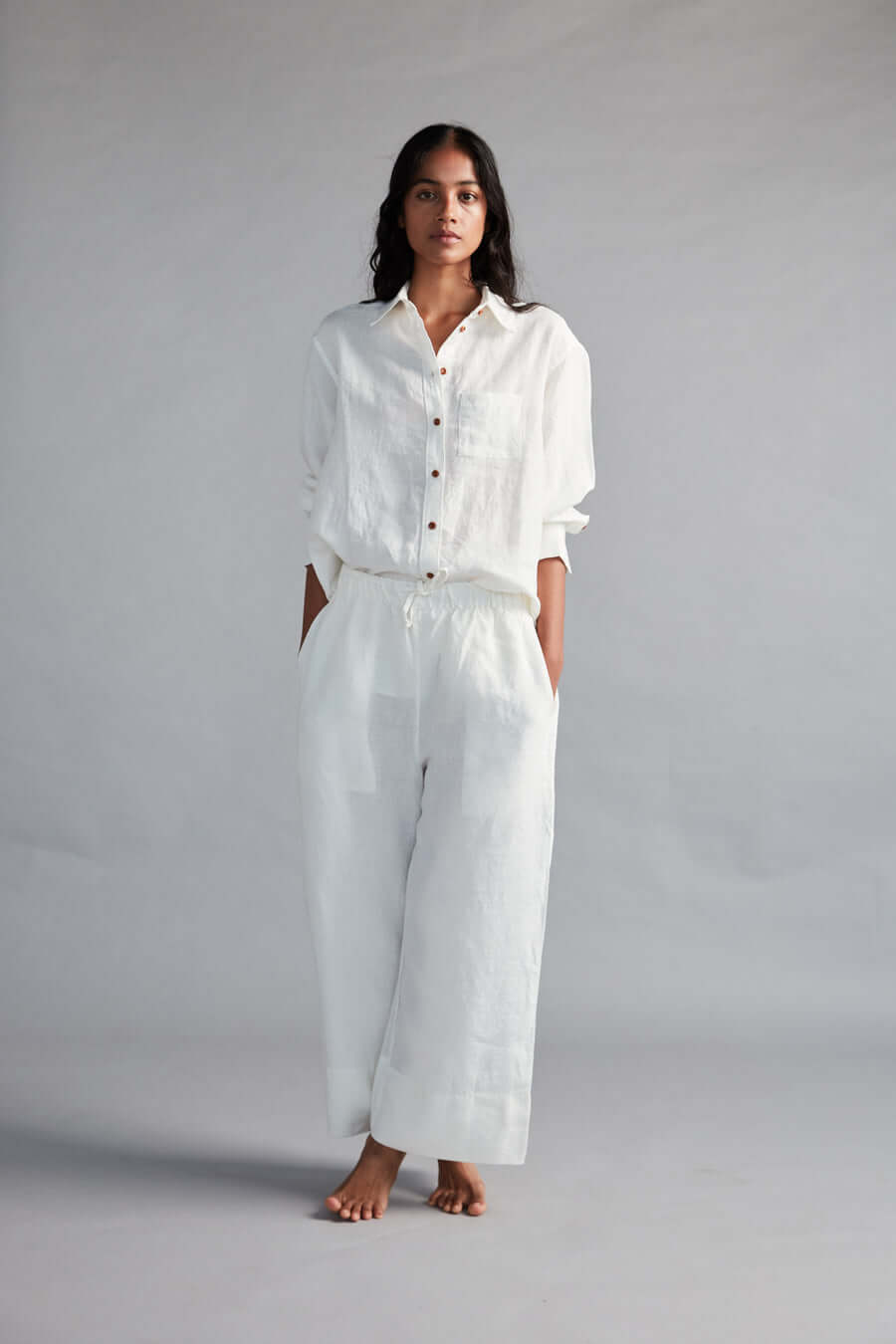 Topshop Tall linen shirt and pants pajama set - ShopStyle