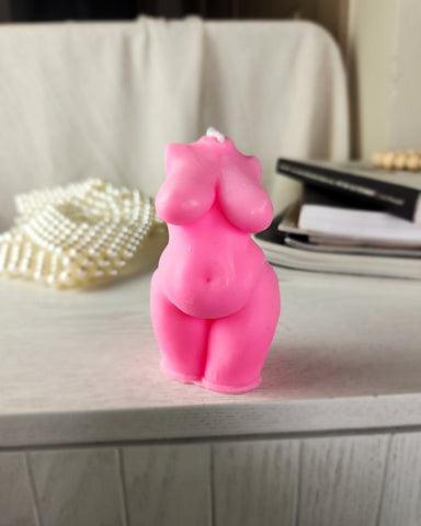 pink female body candle