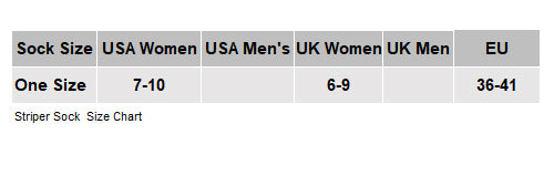 Striper Socks Size Chart