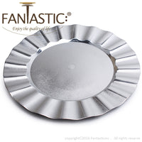 Load image into Gallery viewer, Fantastic® 13-Inch Round Plastic Charger Plates Shiny Finish, Wave Edge Pattern
