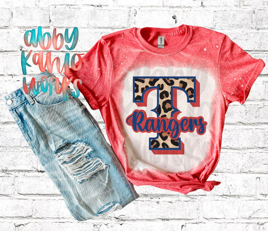 Houston Astros Leopard Bleached Sublimation T-Shirt