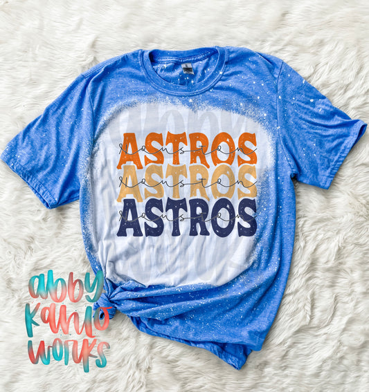 AbbyKahloWorks Astros Rainbow Bleached Shirt X-Large