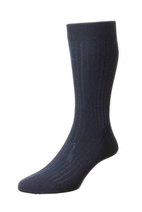 PANTHERELLA LABURNUM MEN'S MERINO SOCK - NAVY